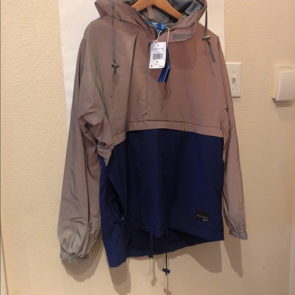 Adidas EQT windbreaker Mens Small Blue Gray Jacket - Picture 5 of 8